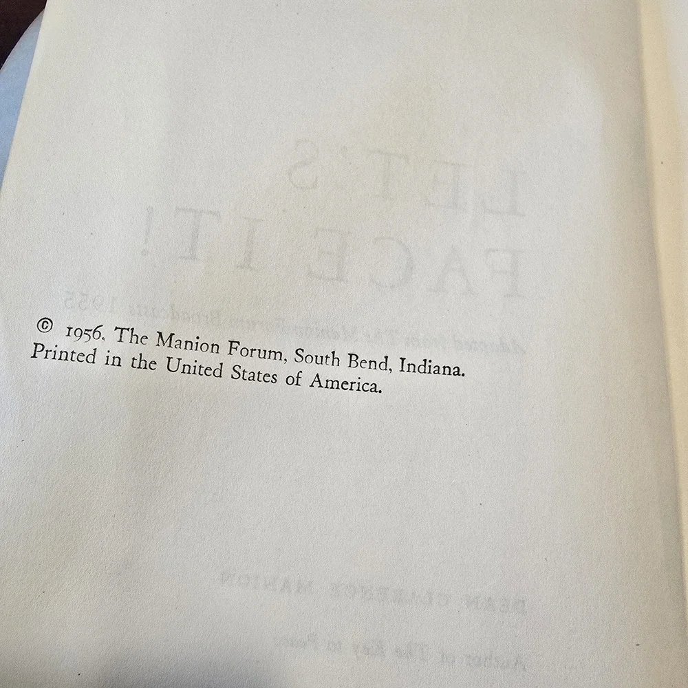 Let's Face It! Dean Clarence Manion 1956 Manion‎ Forum Cold War Politics Booklet